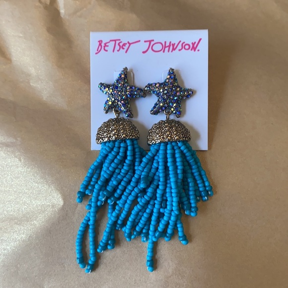 Betsey Johnson Jewelry - 11:04   - Betsey Johnson Starfish Dangle Beaded Earrings